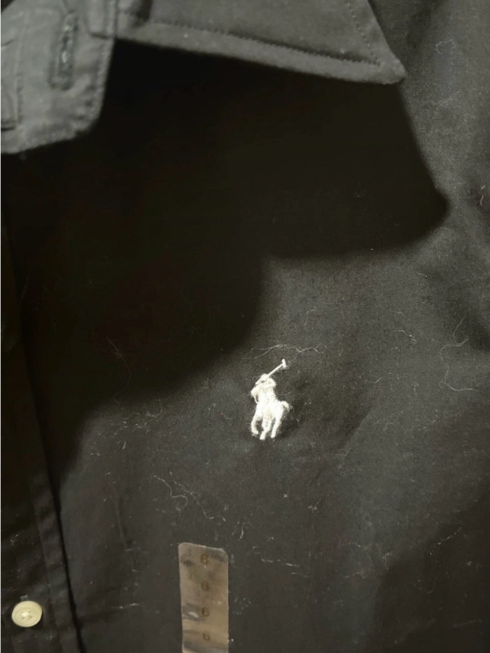 Polo by Ralph Lauren Black Button-Down Shirt with White Pony - Picture 3 of 5
